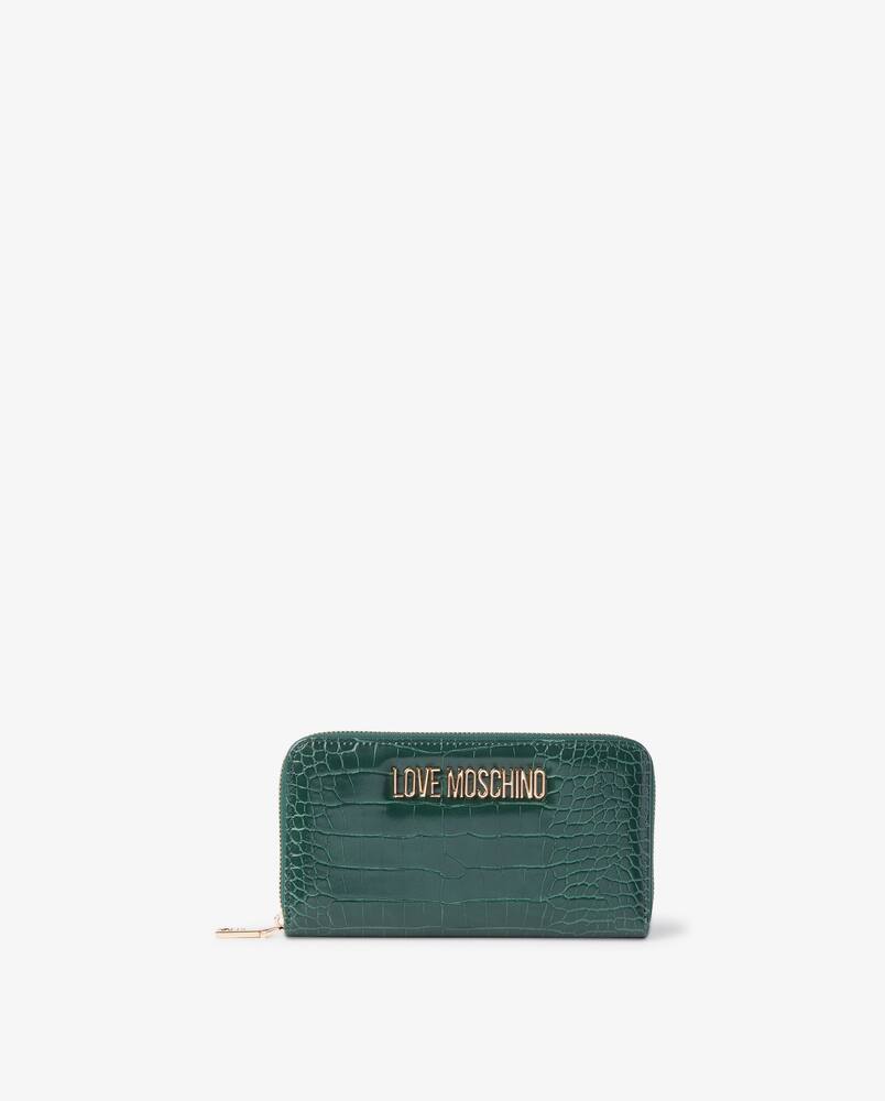 rinascente Love Moschino Portafoglio zip around L Love Lock - Verde