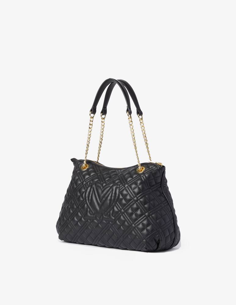 rinascente Love Moschino Quilted shoulder bag with chain - Black