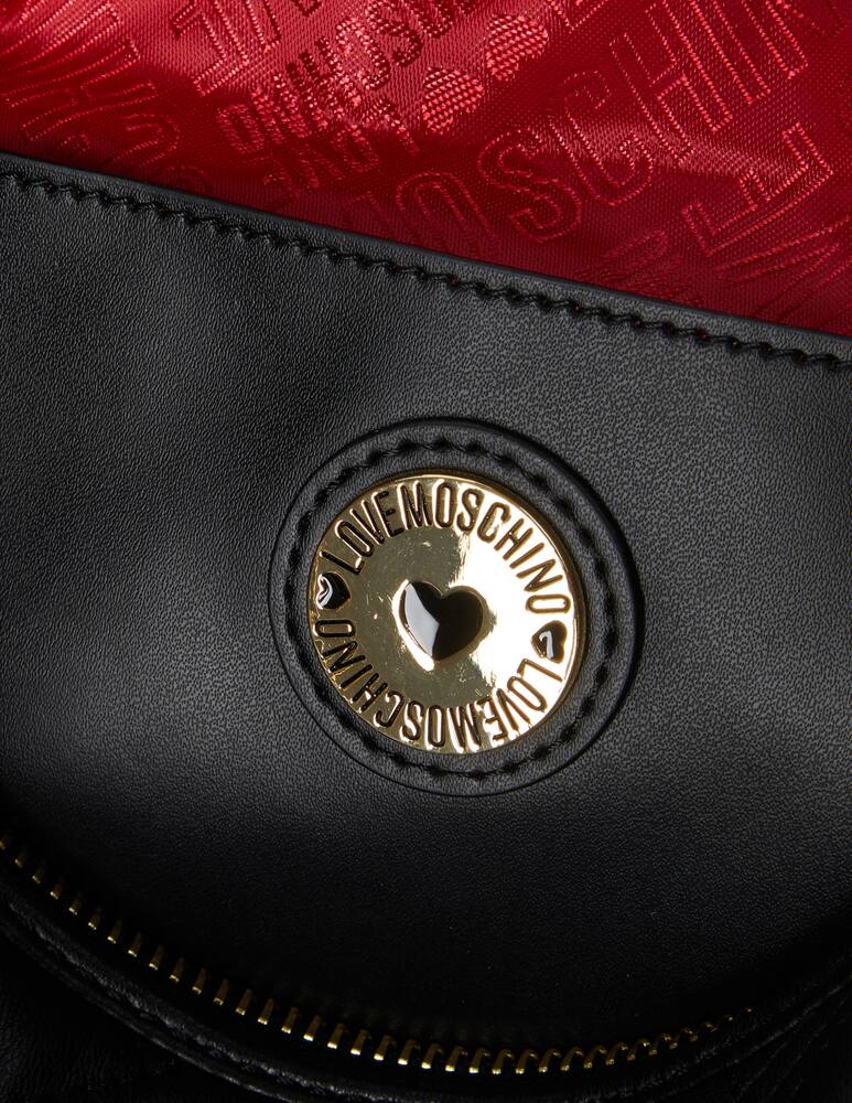 rinascente Love Moschino Quilted shoulder bag with chain - Black