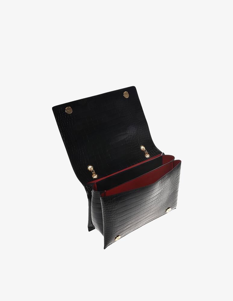 rinascente Love Moschino Bag M big logo croco - Black