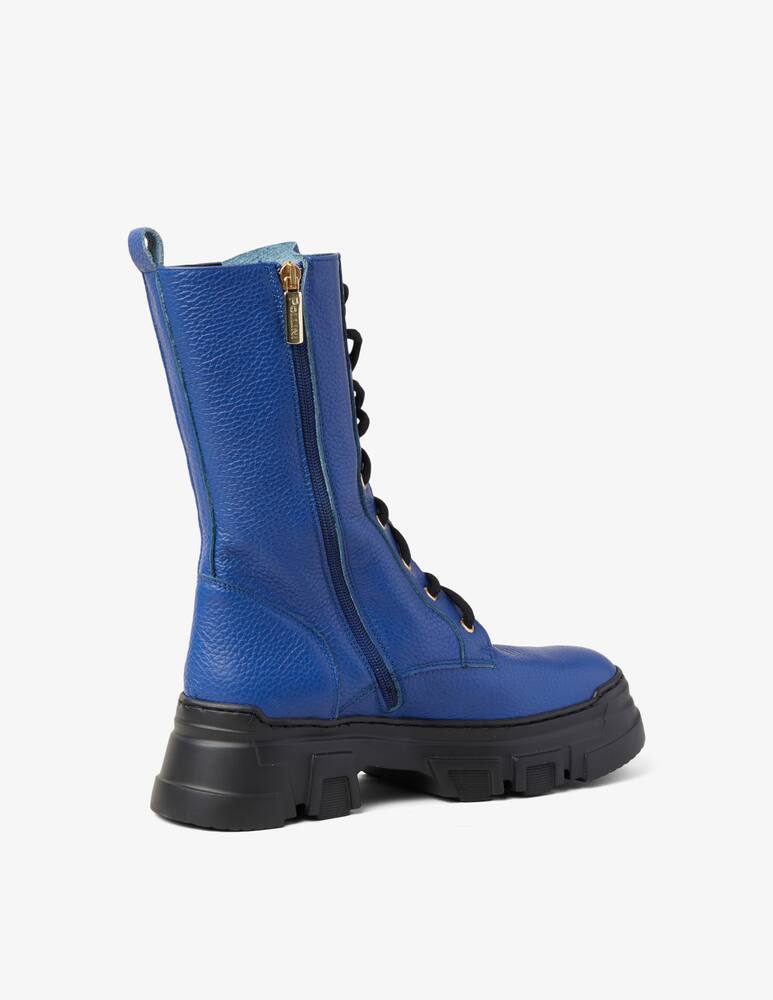 rinascente Pollini Leather boots with buckle - Blue