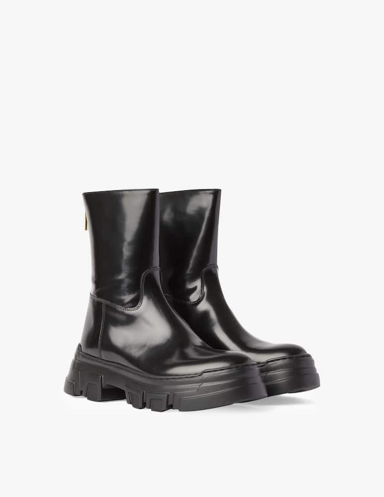 rinascente Pollini Leather booties - Black