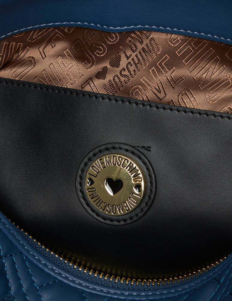 rinascente Love Moschino Quilted shoulder bag with chain  - Light blue