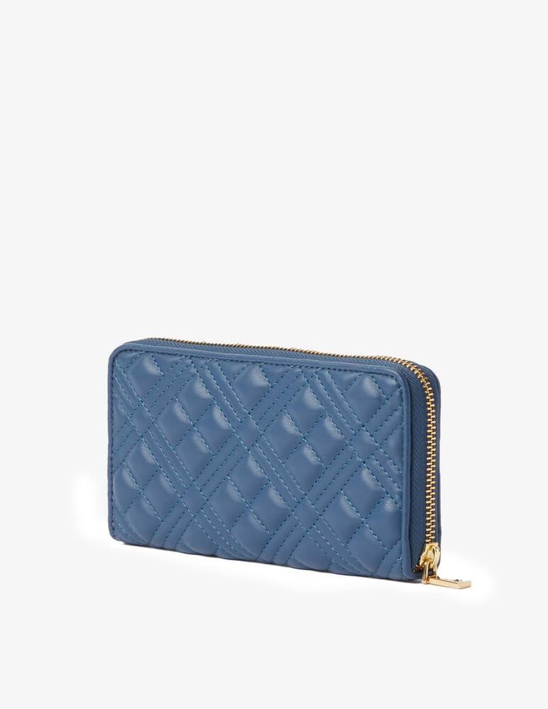 rinascente Love Moschino Quilted zip around L wallet - Light blue