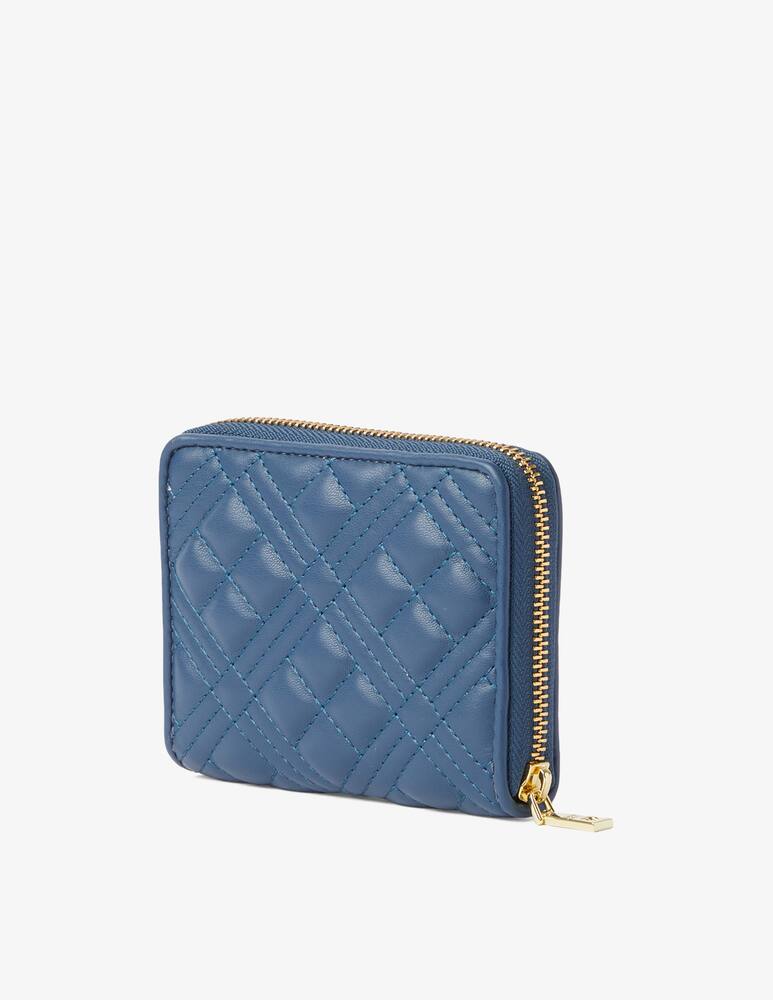 rinascente Love Moschino Quilted zip around S wallet - Light blue