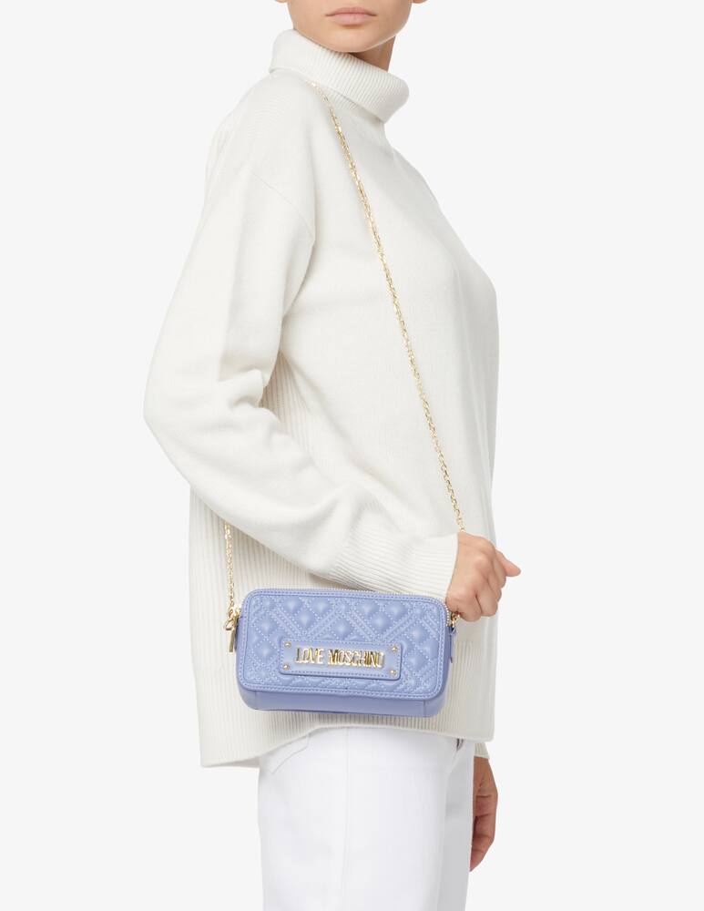 rinascente Love Moschino Borsa camera trapuntata 2 zip - Azzurro
