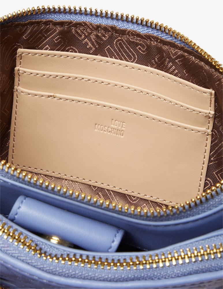 rinascente Love Moschino Borsa camera trapuntata 2 zip - Azzurro