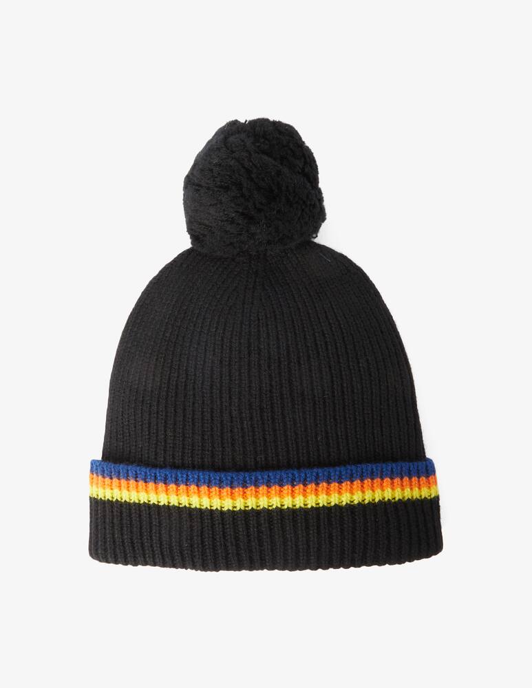 rinascente K-Way Striped wool beanie with pom pom - Black