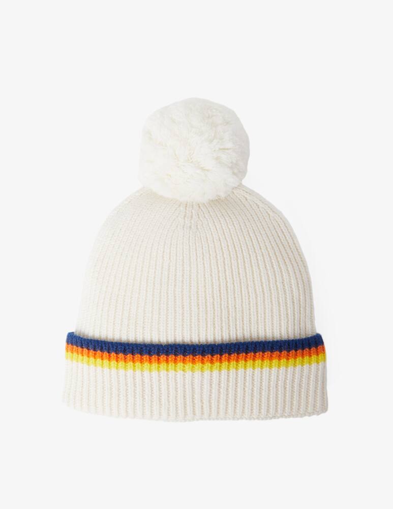 rinascente K-Way Striped wool beanie with pom pom - Grey