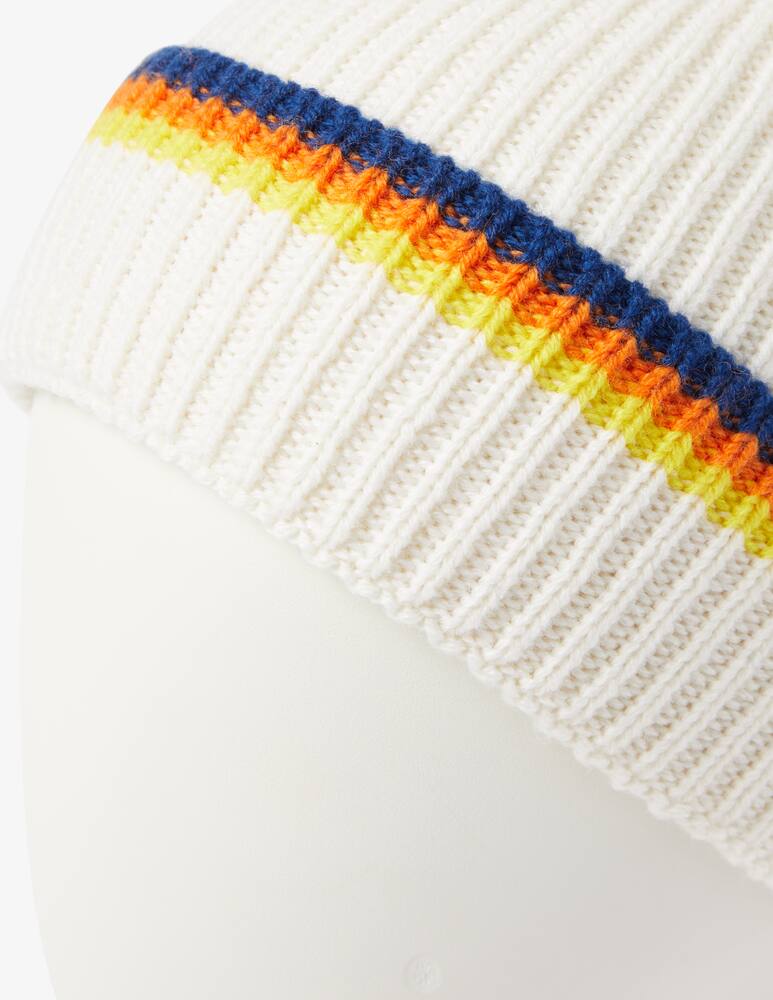 rinascente K-Way Striped wool beanie with pom pom - Grey