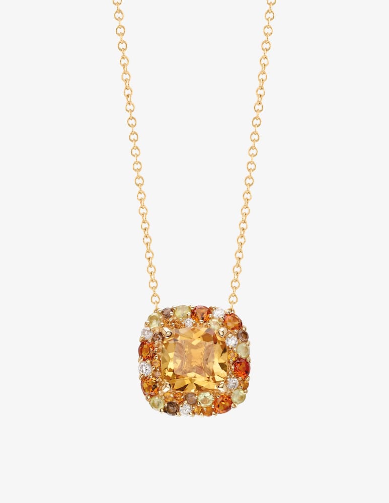 rinascente Salvini Yellow gold necklace with cushion-cut citrine