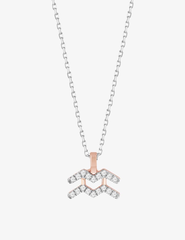 rinascente Salvini 9 kt white and pink gold necklace with diamonds - Aquarius