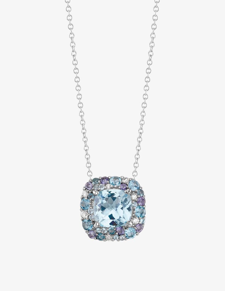 rinascente Salvini White gold necklace with cushion-cut topaz 
