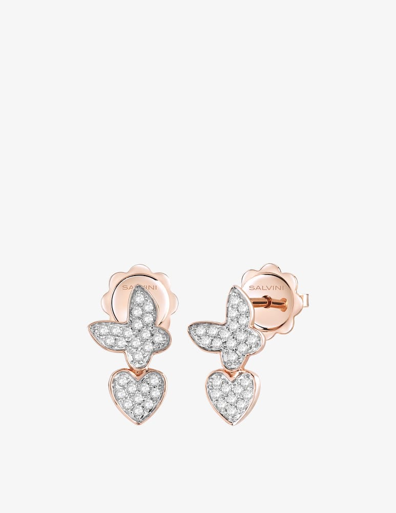 Salvini Pink gold earrings with diamonds - picture 1 Salvini Pink gold earrings with diamonds - picture 1
