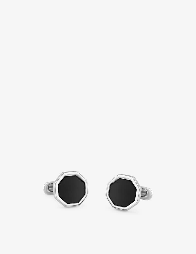Salvini Gemelli in argento con onice - Forma ottagonale - immagine 1 Salvini Gemelli in argento con onice - Forma ottagonale - immagine 1