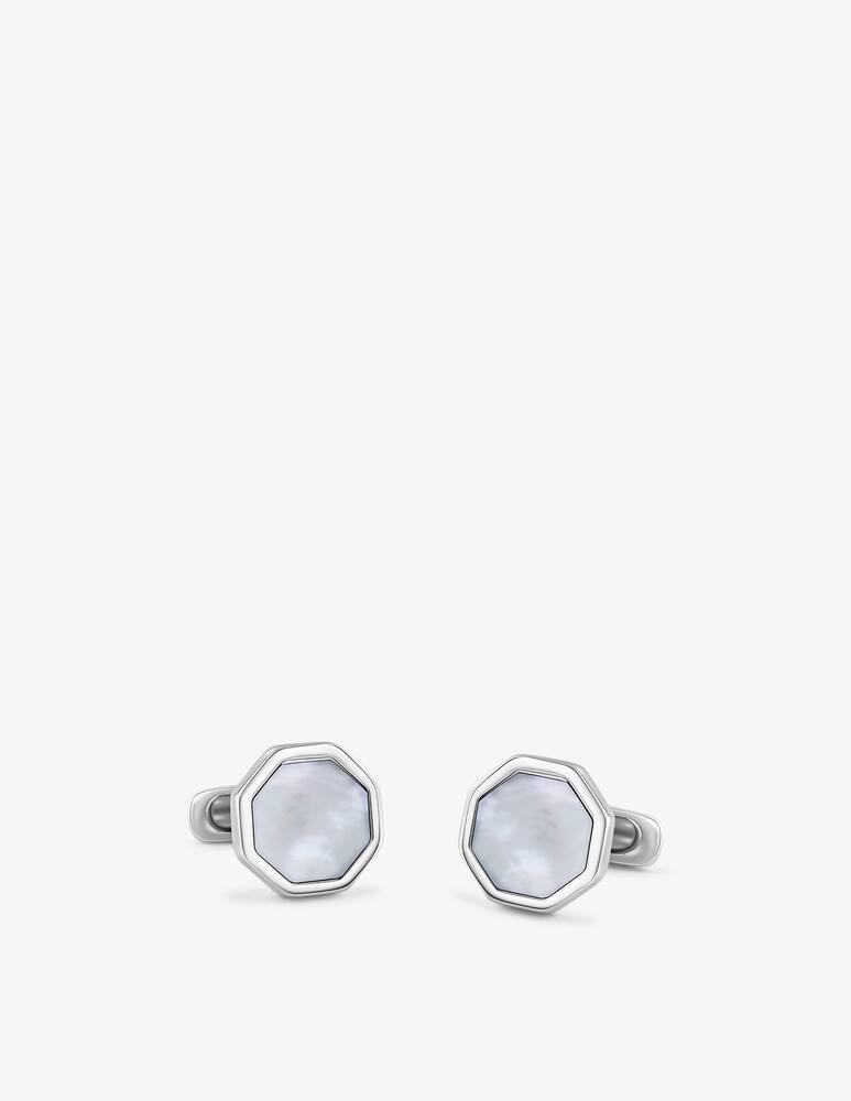 rinascente Salvini Gemelli in argento con madreperla - Forma ottagonale