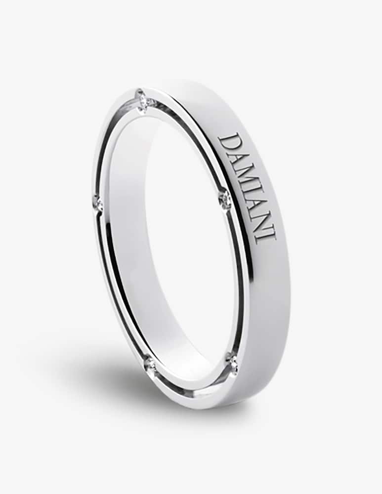 Damiani Fede nuziale D.Side in oro bianco con diamante 0.07 Ct. - immagine 1 Damiani Fede nuziale D.Side in oro bianco con diamante 0.07 Ct. - immagine 1
