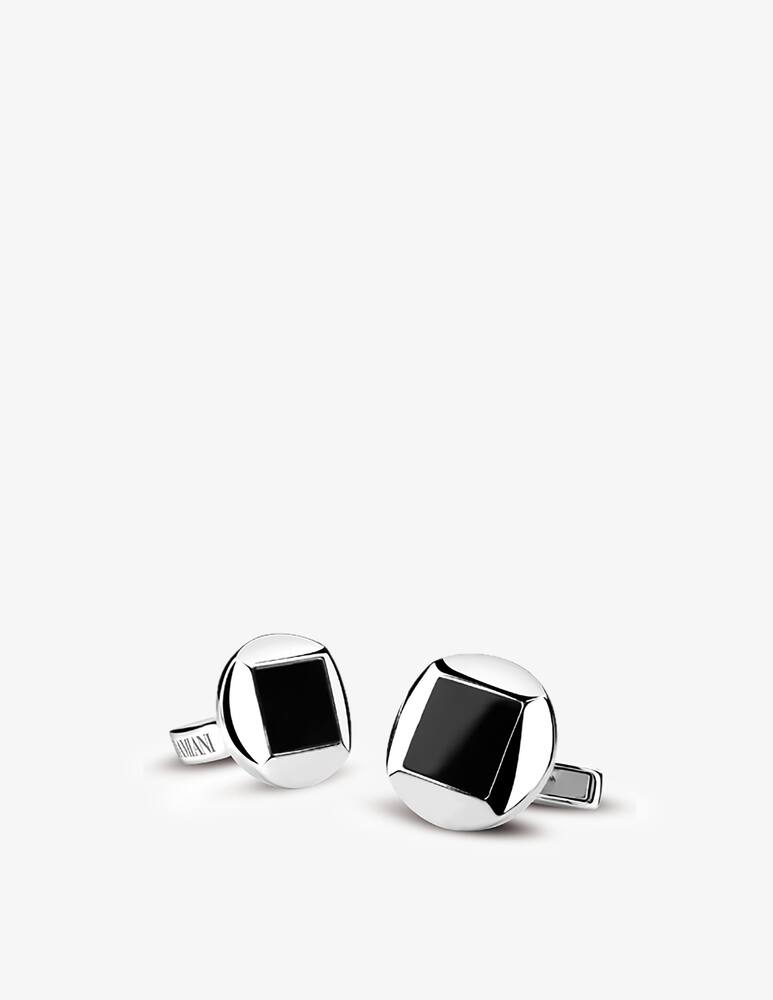 rinascente Damiani Balance cufflinks in silver and onyx
