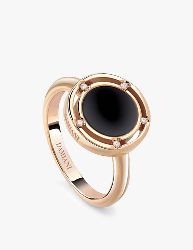 Damiani Anello D.Side in oro rosa con onice e diamanti - immagine 1 Damiani Anello D.Side in oro rosa con onice e diamanti - immagine 1