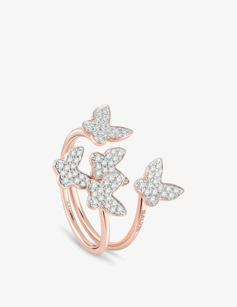 rinascente Salvini Pink gold ring with 0,31 ct. diamonds