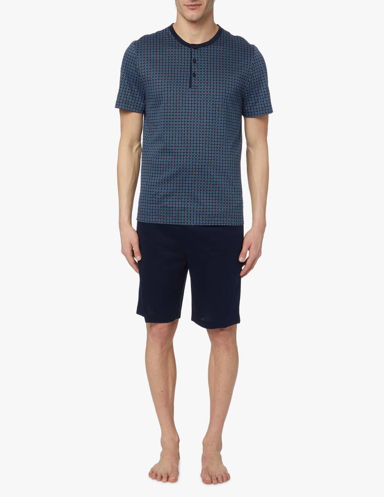rinascente Perofil Jersey pajamas with short serafino tie