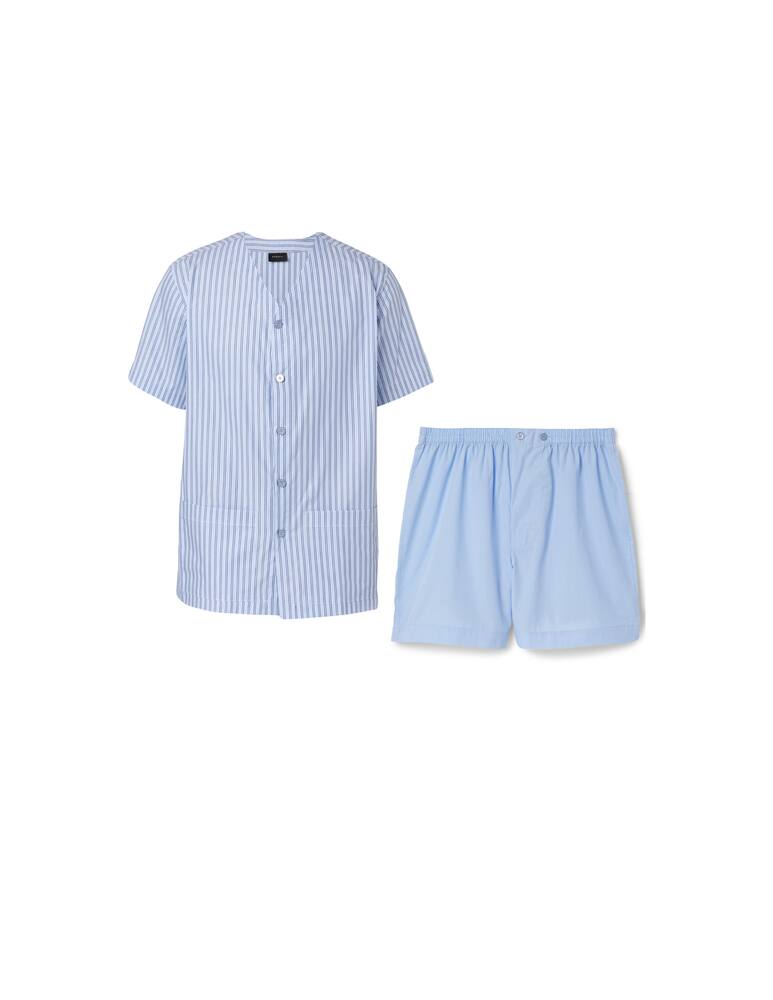rinascente Perofil Poplin pajamas chiara shirt open s / c short