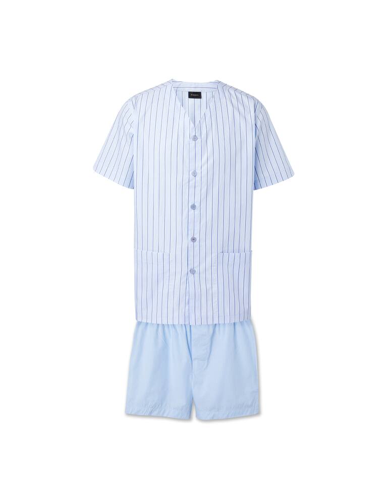 rinascente Perofil Pigiama aperto popeline corto - azzurro