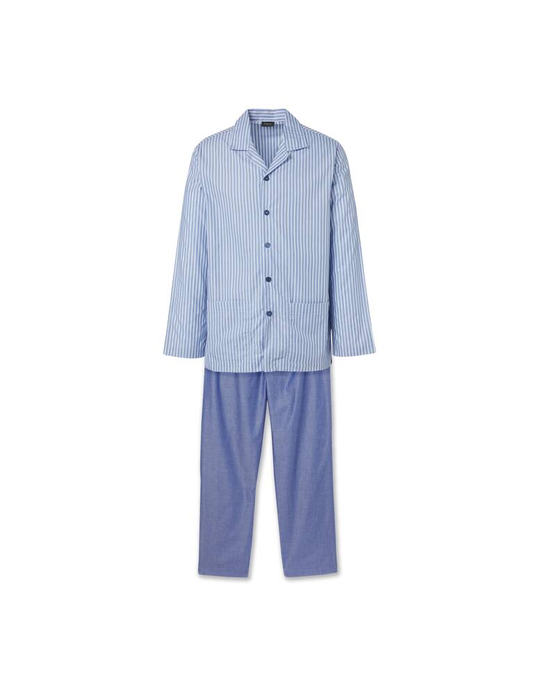 rinascente Perofil Popeline open pajamas - blue