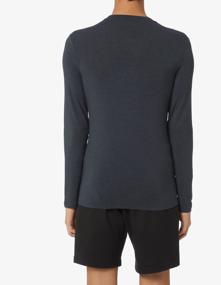 rinascente Perofil Long sleeve x-touch melange t-shirt - Blue