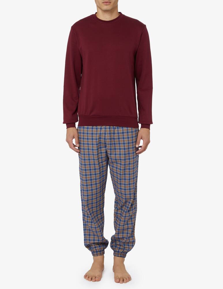 rinascente Perofil Interlock & flannel round neck pajamas