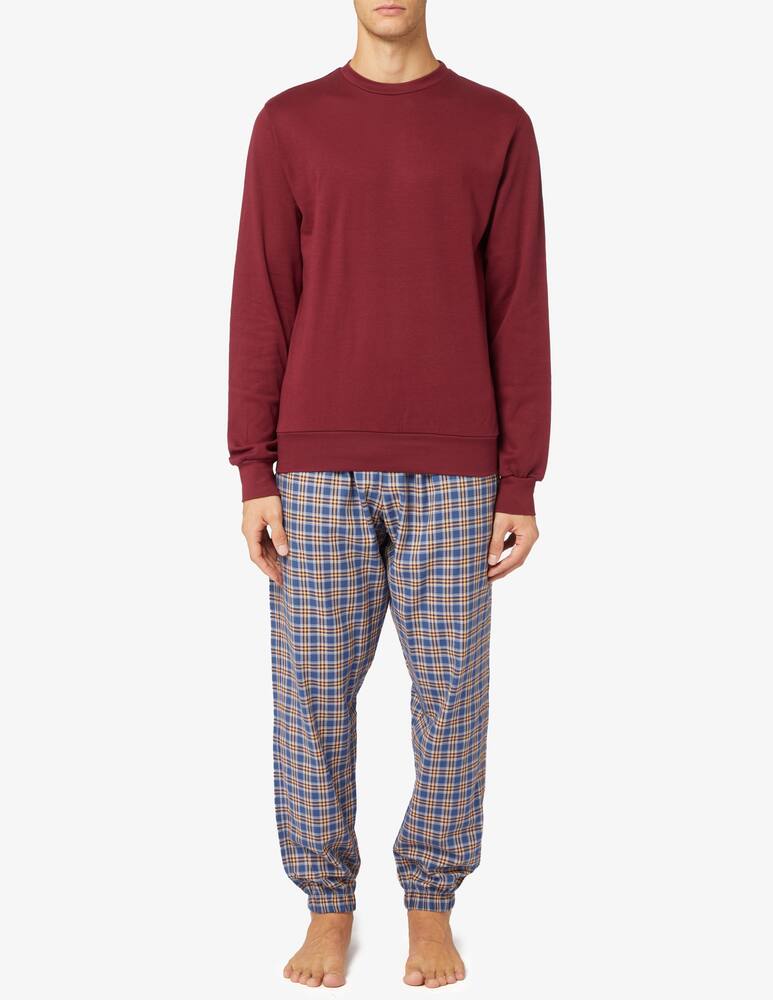 rinascente Perofil Interlock & flannel round neck pajamas