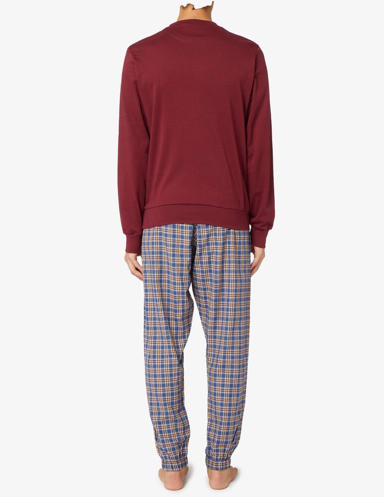rinascente Perofil Interlock & flannel round neck pajamas
