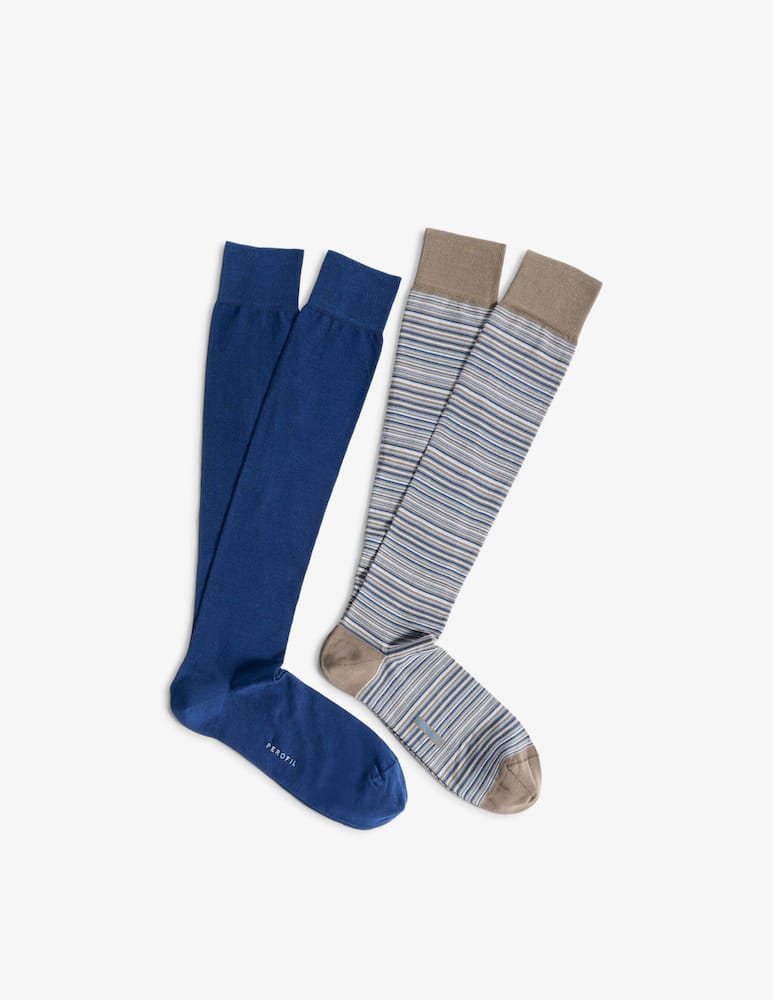 rinascente Perofil Ribbed striped knee socks