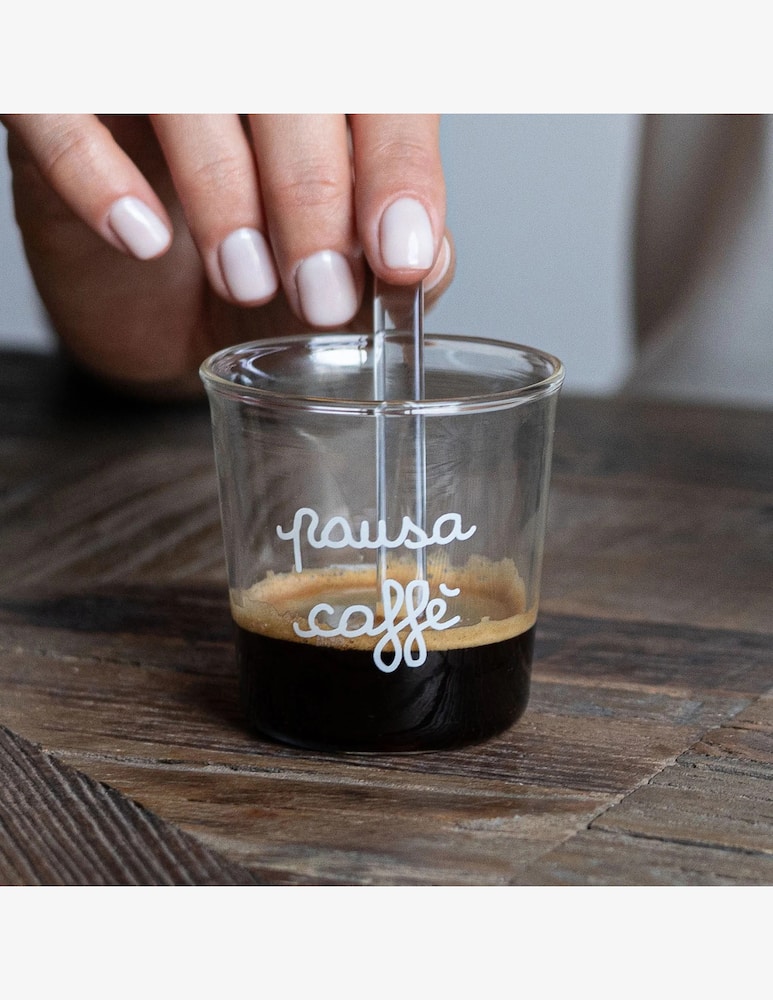 rinascente Simple Day Set 4 Glasses Espresso Pausa Caffè In Bianco