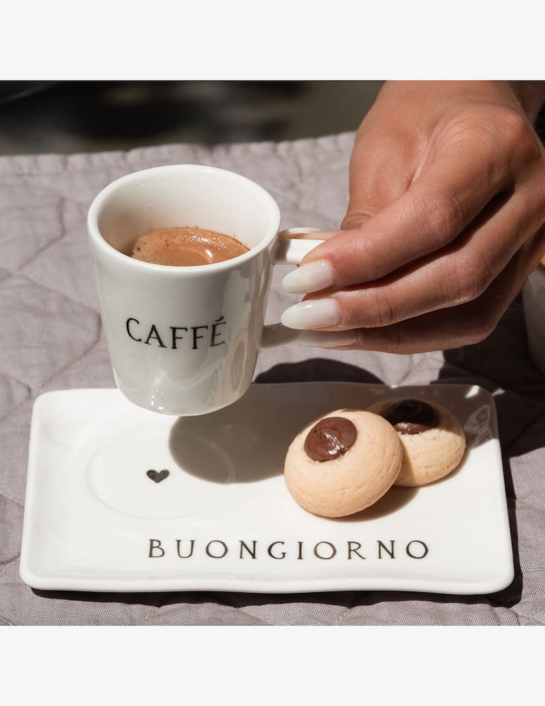 rinascente Simple Day Set 2 Plates For Espresso Cup Buongiorno