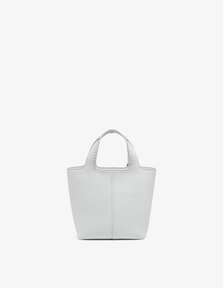 Santoni Borsa in pelle martellata bianca - immagine 3