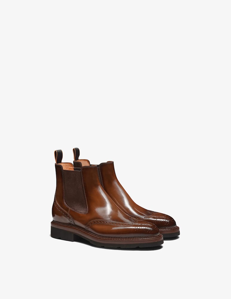 Santoni Chelsea brogue in pelle - immagine 3 Santoni Chelsea brogue in pelle - immagine 3