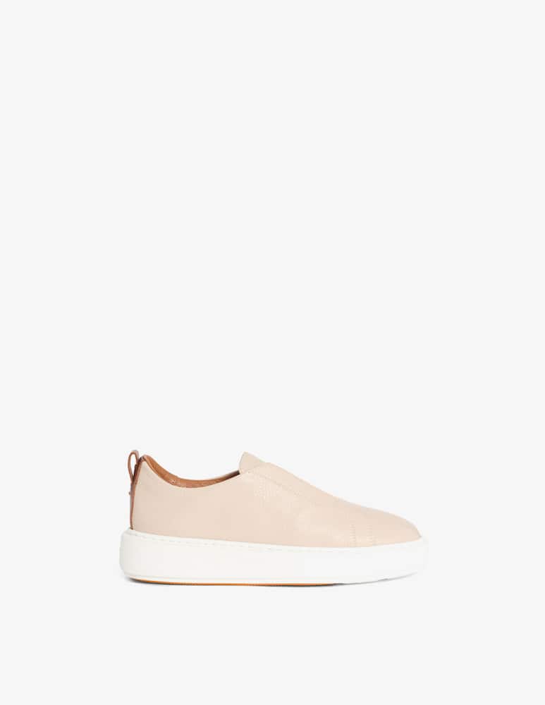 rinascente Santoni Pink tumbled leather slip-on sneaker