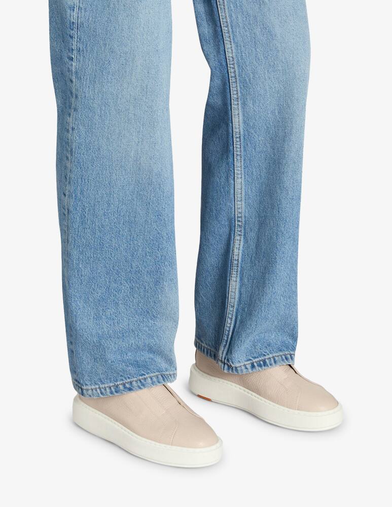 rinascente Santoni Pink tumbled leather slip-on sneaker