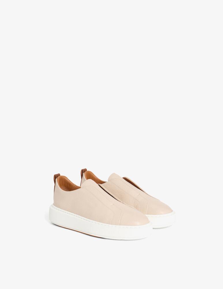 rinascente Santoni Pink tumbled leather slip-on sneaker