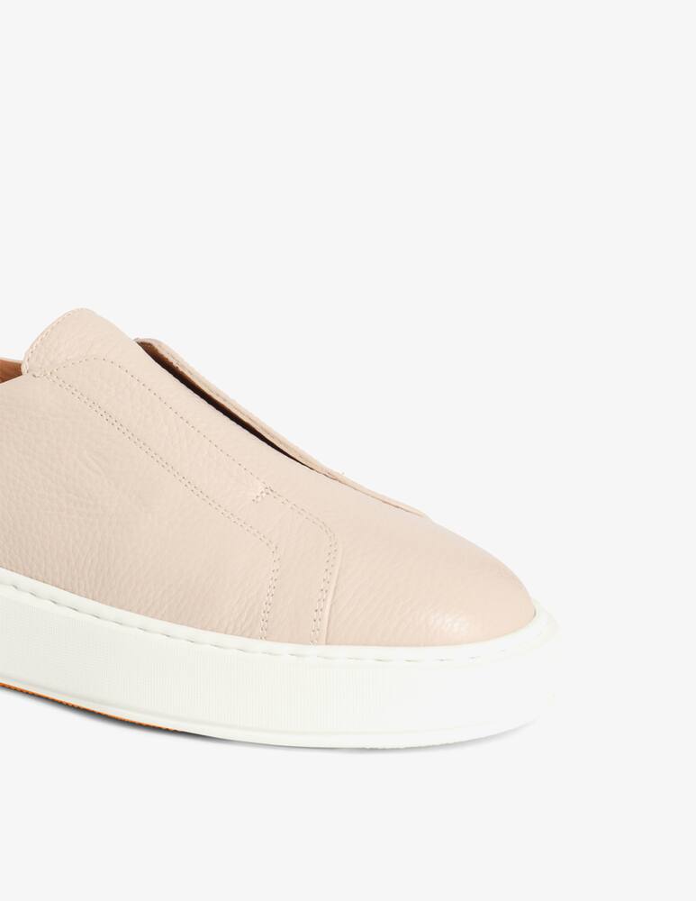 rinascente Santoni Pink tumbled leather slip-on sneaker