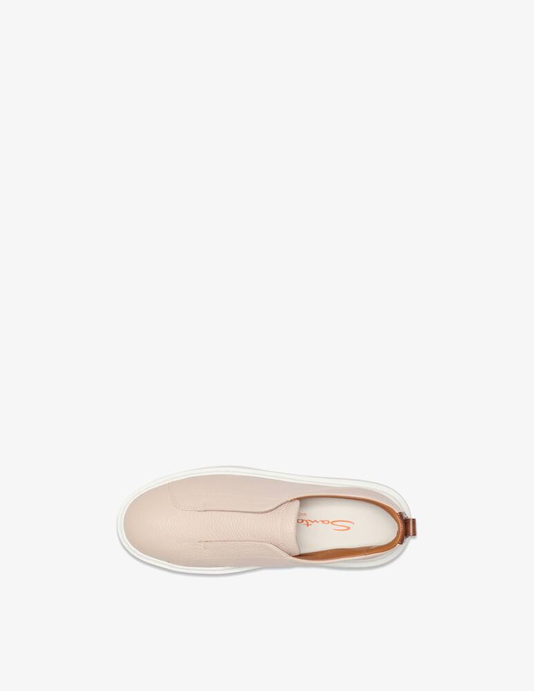 rinascente Santoni Pink tumbled leather slip-on sneaker