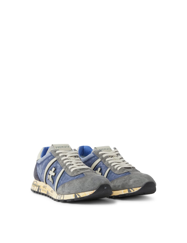 rinascente Premiata Lucy heritage nylon suede sneakers - blue