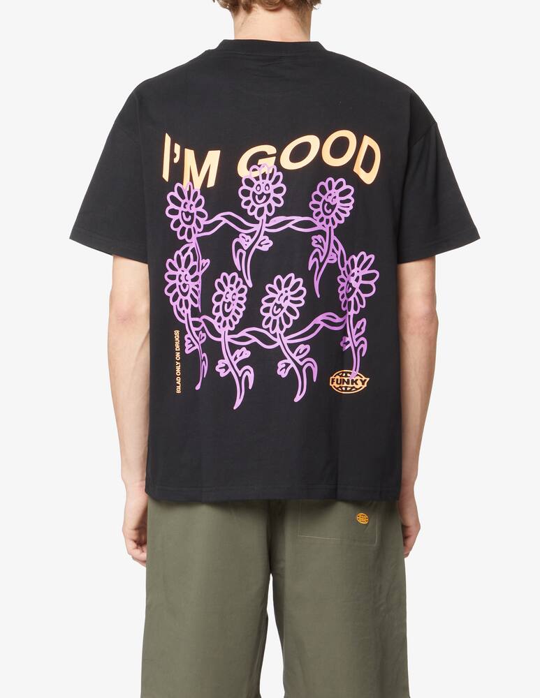 rinascente Funky Flowers back t-shirt - Black