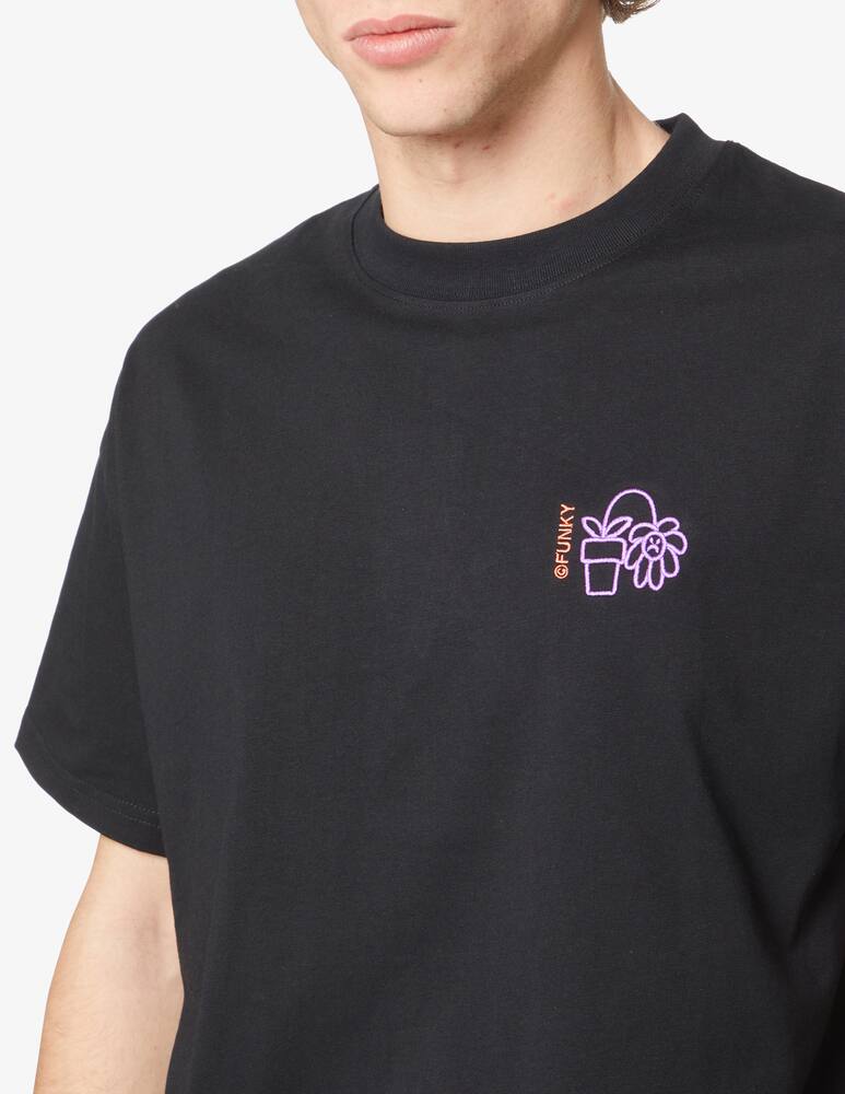 rinascente Funky Flowers back t-shirt - Black