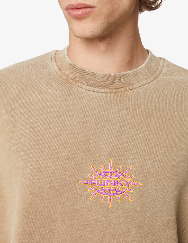 rinascente Funky Embroidered logo roundneck sweatshirt - Brown
