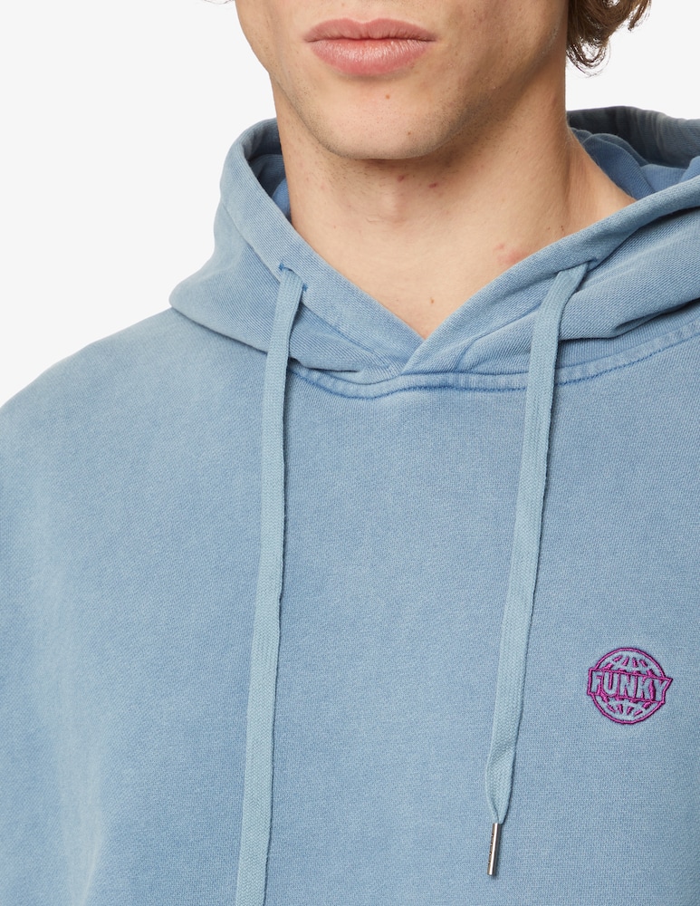Funky Felpa con cappuccio con logo ricamato - Blu - immagine 4 Funky Felpa con cappuccio con logo ricamato - Blu - immagine 4