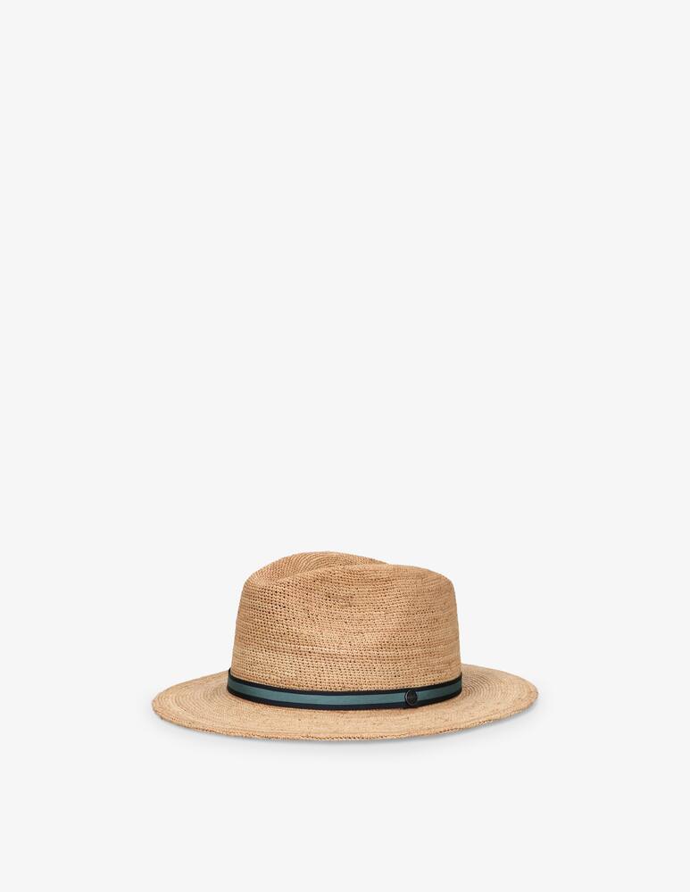 rinascente Borsalino Rafia crochet fine bicolor brimmed hat