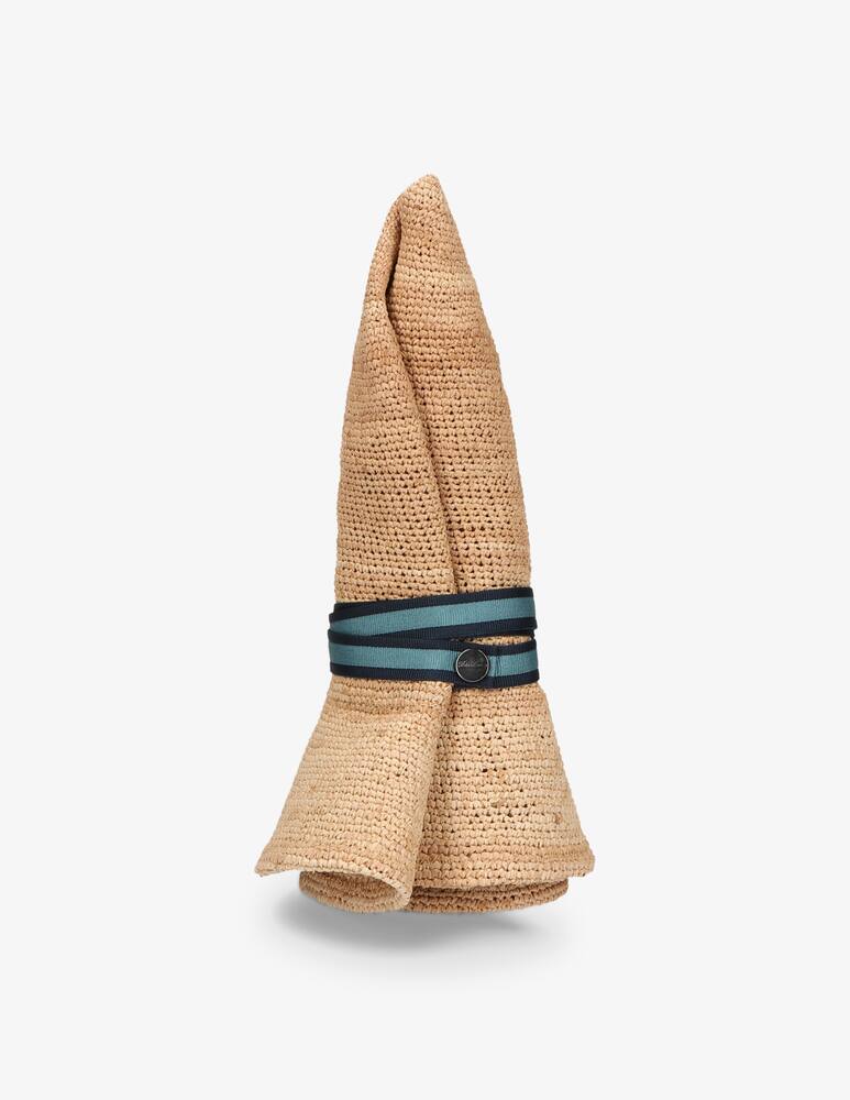 rinascente Borsalino Rafia crochet fine bicolor brimmed hat