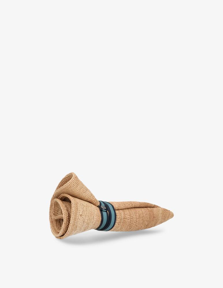 rinascente Borsalino Rafia crochet fine bicolor brimmed hat